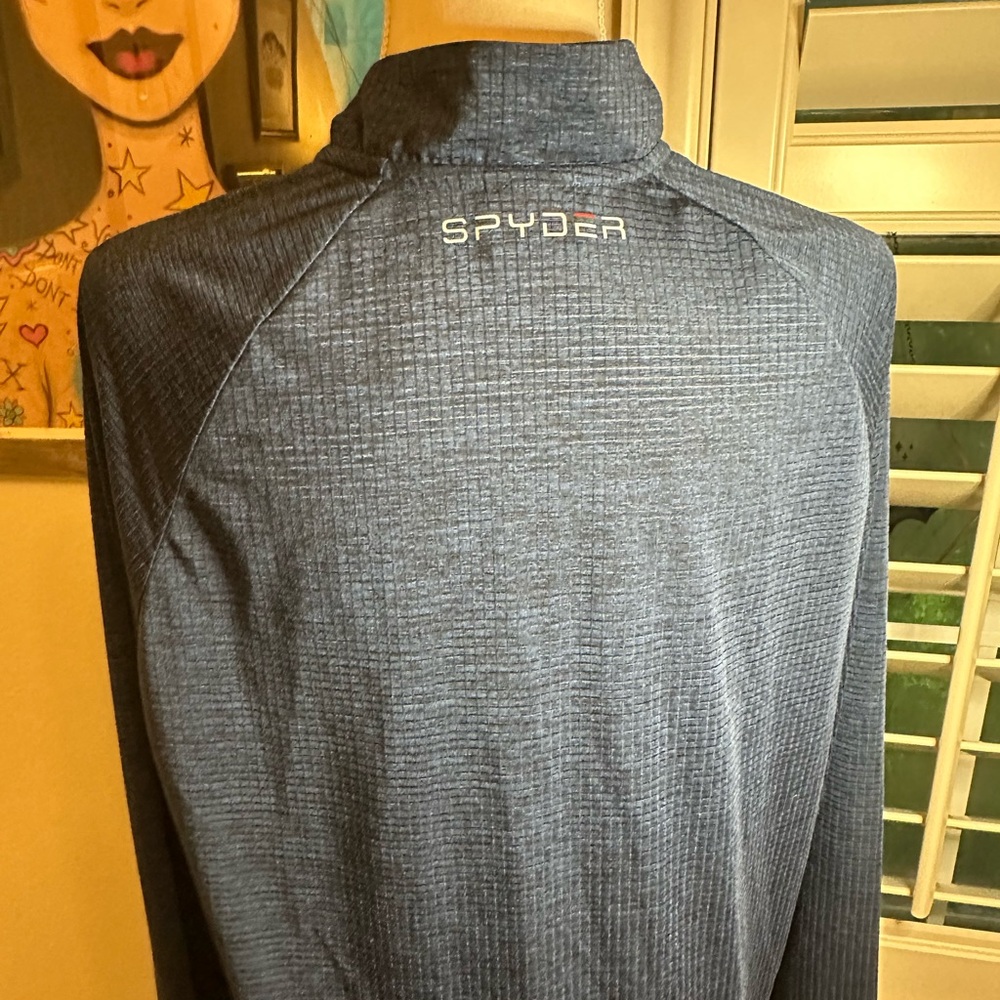 Spyder Mens 1/4 zip Size Large long sleeve pullover blue - Picture 7 of 9